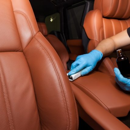 Nano-ceramic,Coating,On,Leather,Of,The,Car,Seat,Brown,Upholstery